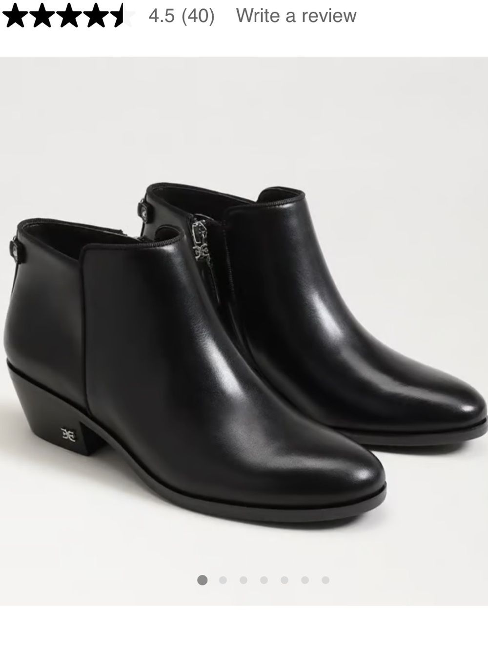 Women's Sam Edelman Petty Ankle Bootie Black Leather Size 9 - Picture 1 of 9